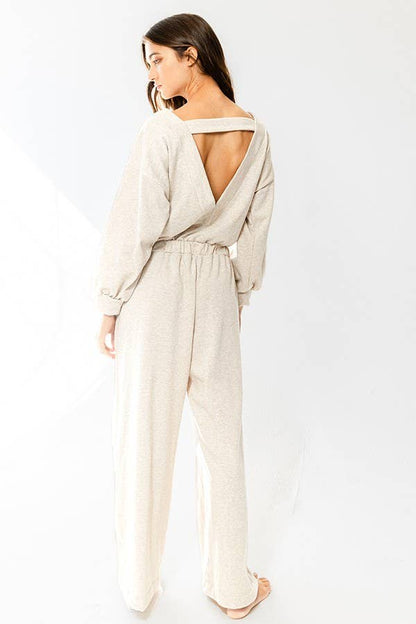 Amber Cut Out Back Knit Jumpsuit