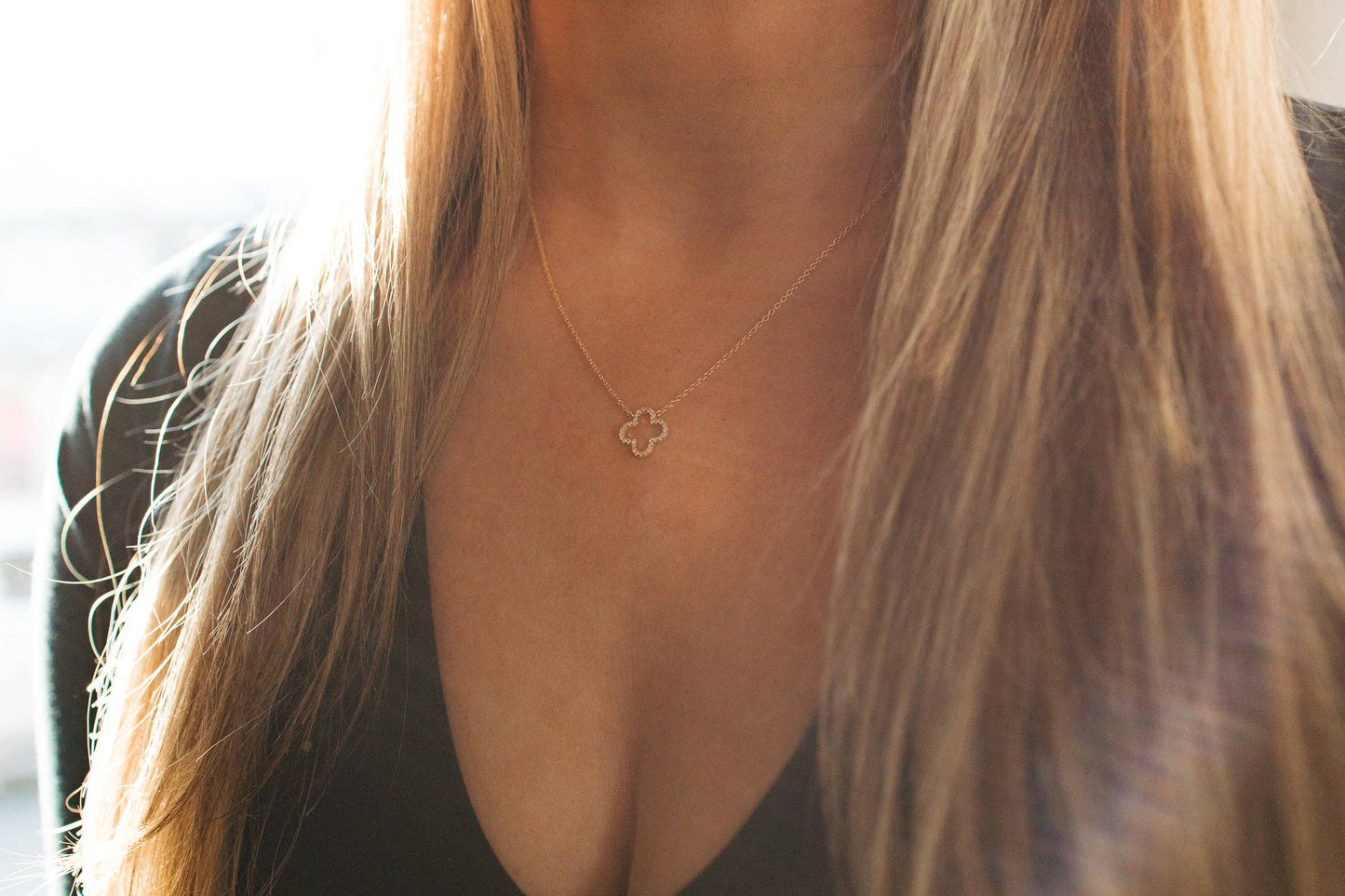 Pavé Clover Necklace