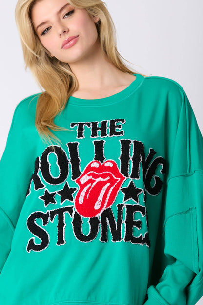 Rolling Stones Embroidery Sweatshirt