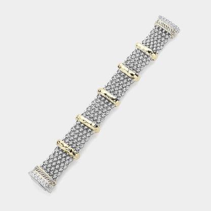Two Tone Metal Caviar Bold Magnetic Bracelet