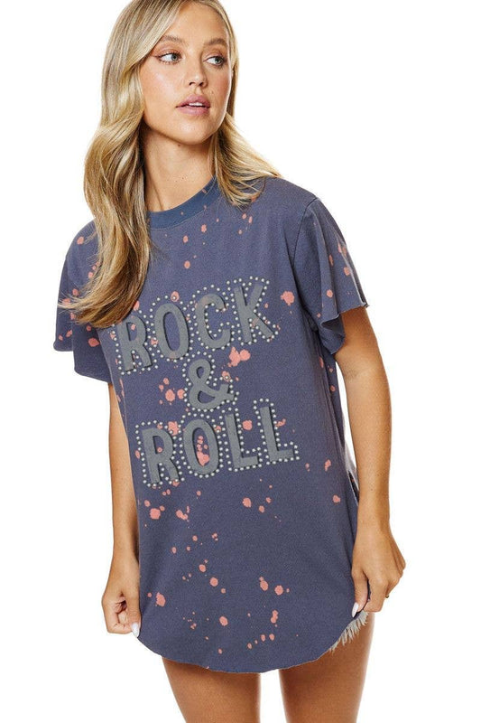 PUFF' Rock & Roll Graphic Bleached Top