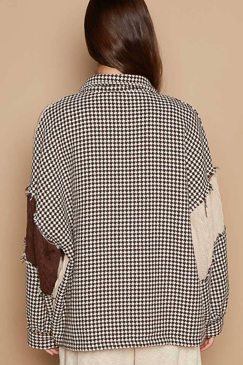 Houndstooth shacket