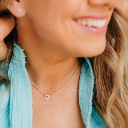 Mini Pave Heart Necklace