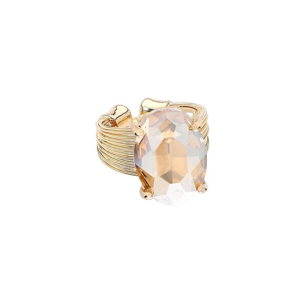 Oval Cut Stone Adjustable Ring