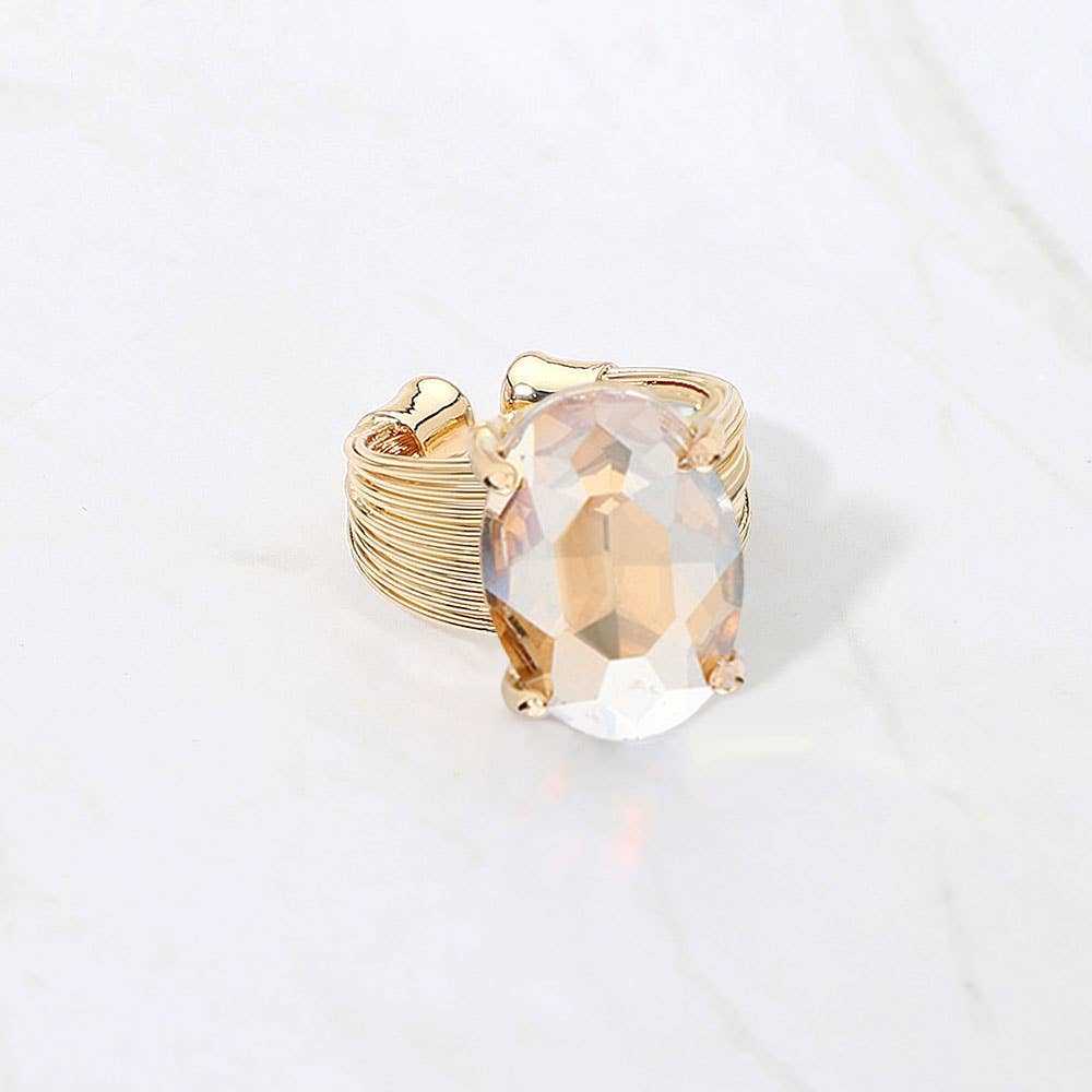 Oval Cut Stone Adjustable Ring