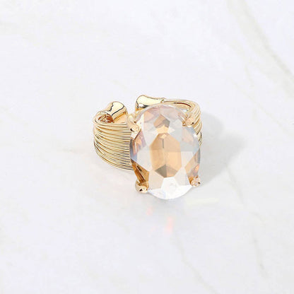 Oval Cut Stone Adjustable Ring