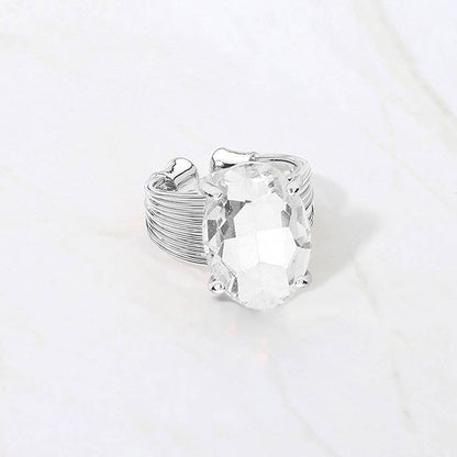 Oval Cut Stone Adjustable Ring