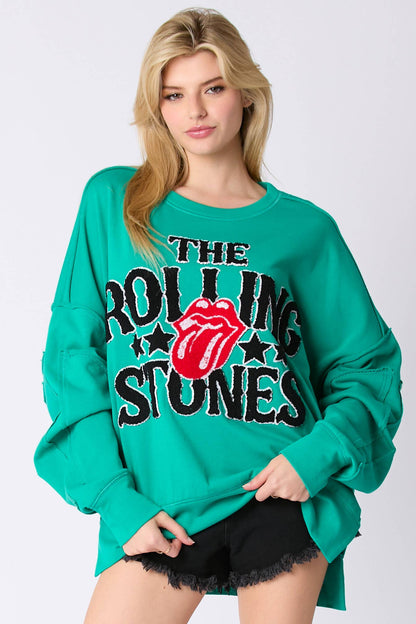 Rolling Stones Embroidery Sweatshirt