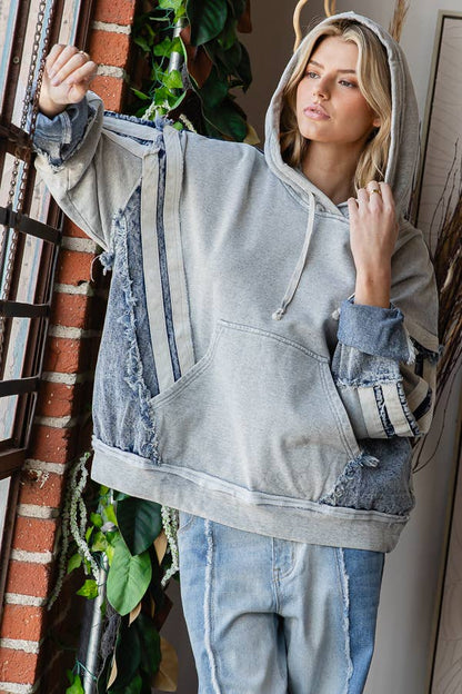 DENIM MIX HOODIE