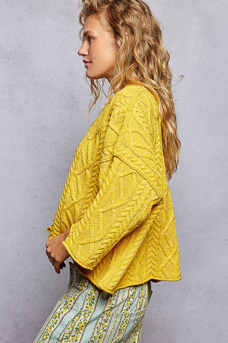 Preorder Cozy Cable Knit Cropped Pullover Sweater