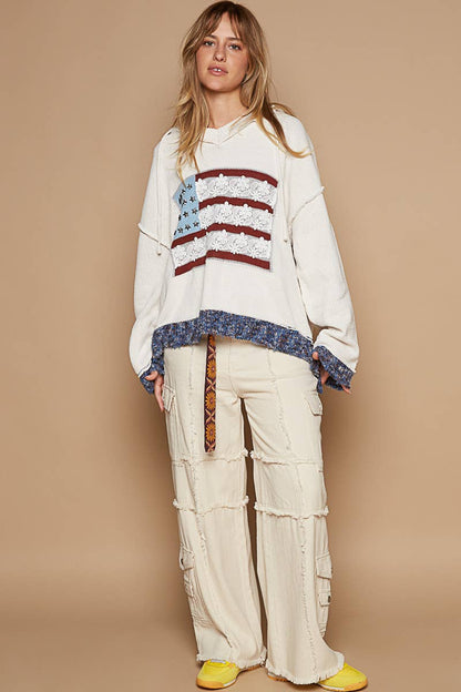 American flag POL sweater