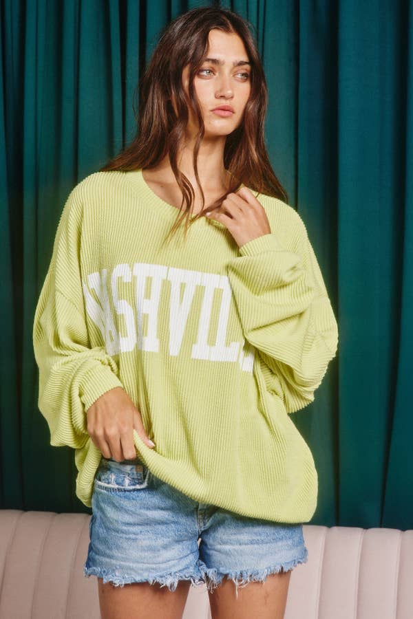 'NASHIVILLE' Oversize Graphic Sweatshirt