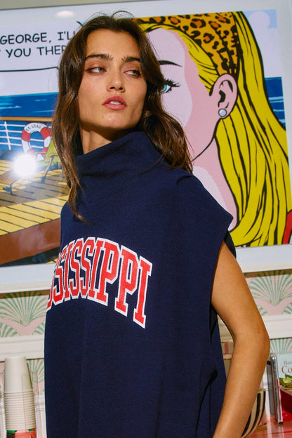 'MISSISSIPPI' Print Oversized Muscle Top