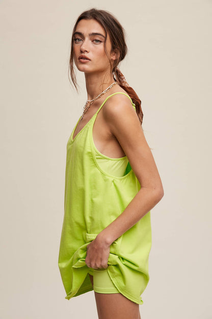 Relaxed Tank Dress with Built-In Romper Lining