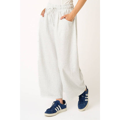 Cecilia COTTON FRENCH TERRY PULL-ON BARREL LEG PANTS