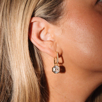 Luxe Asscher Hoops